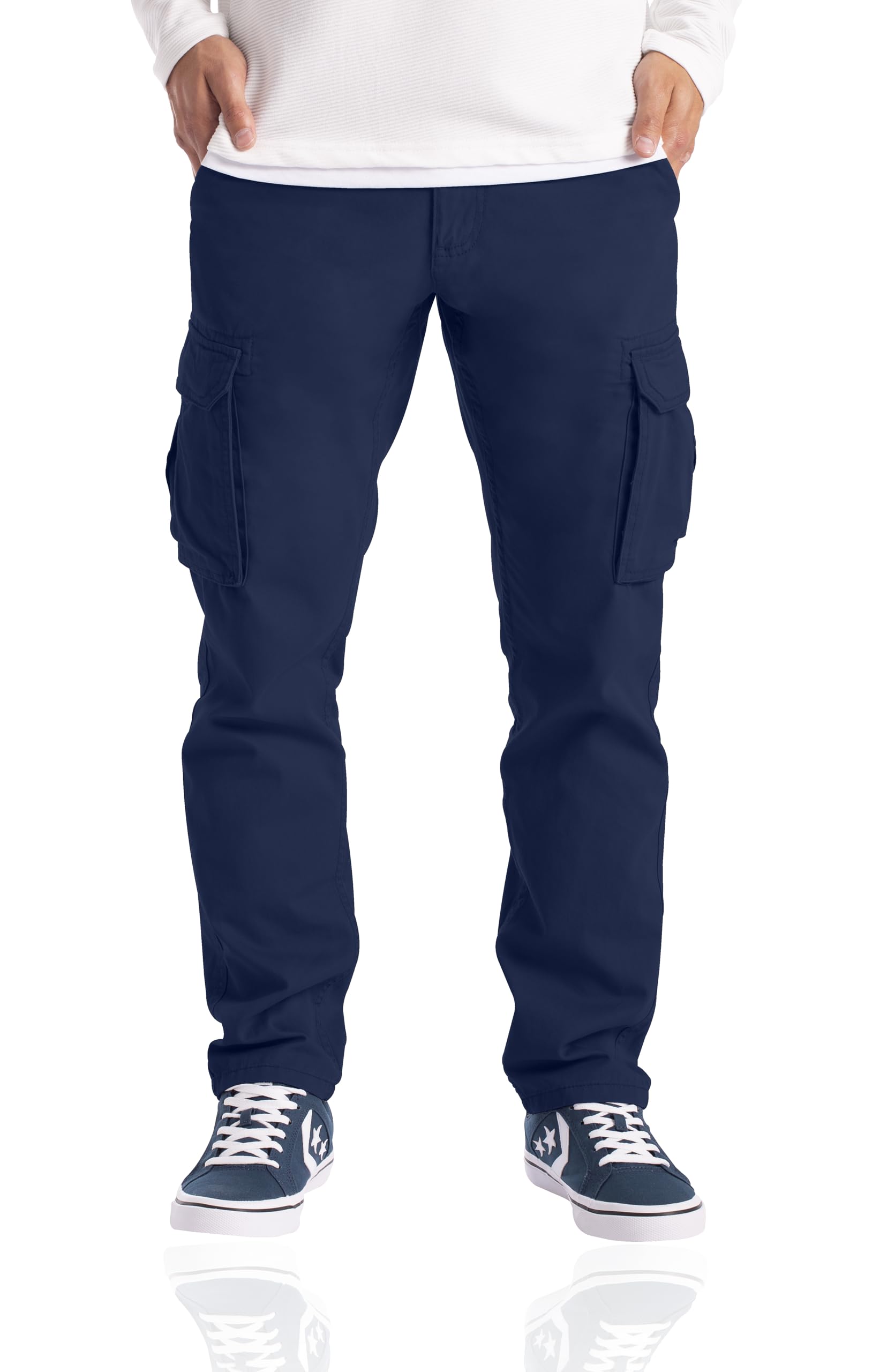 WestAce Herren-Cargohose Marineblau – Strapazierfähige Baumwolle, Regular Fit, Größe 32/34
