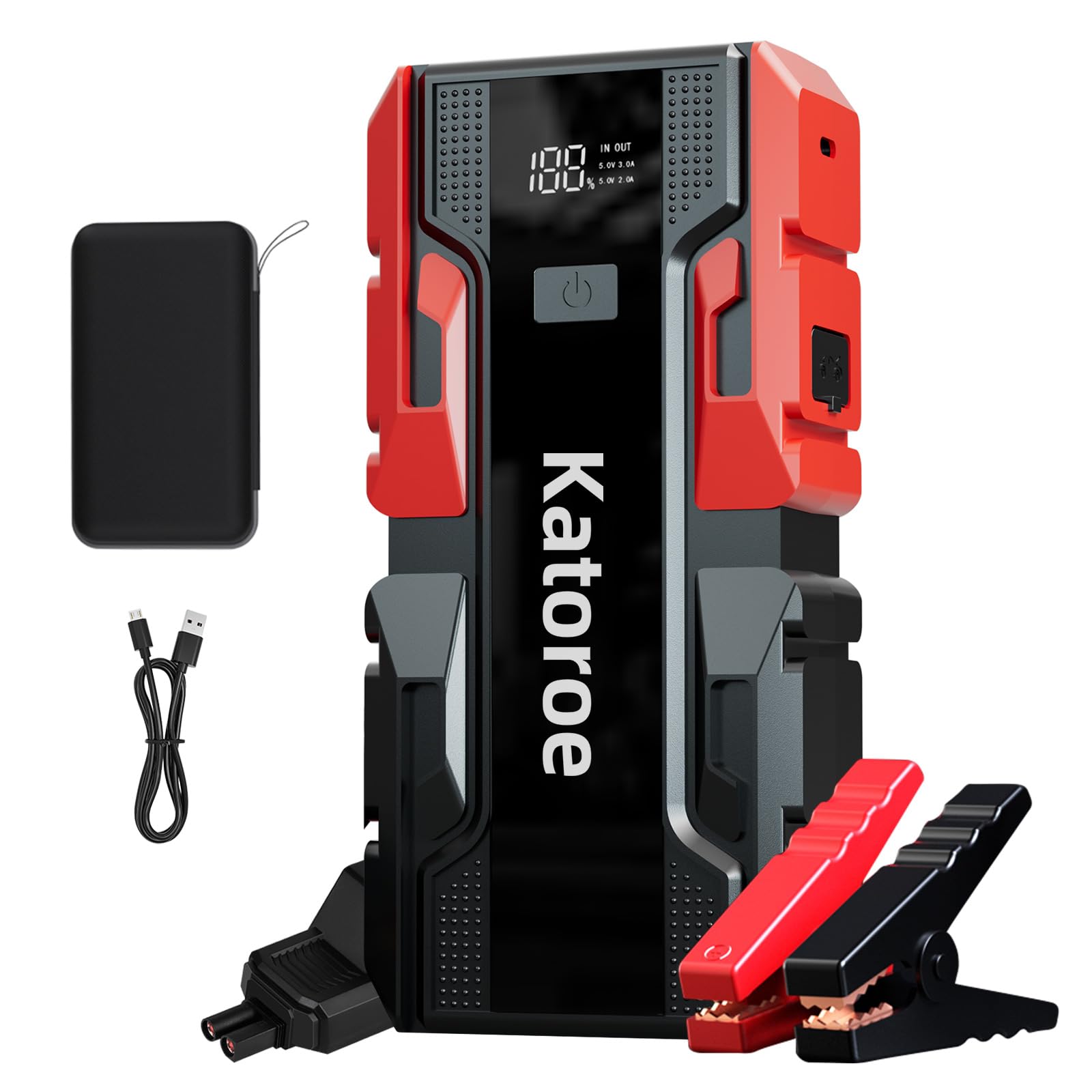 4000A Starthilfe Powerbank Auto Batterie Booster, Starthilfe Auto SUV/Motorrad, Starthilfegerät für 10.0L Benzin und 8.0L Diesel