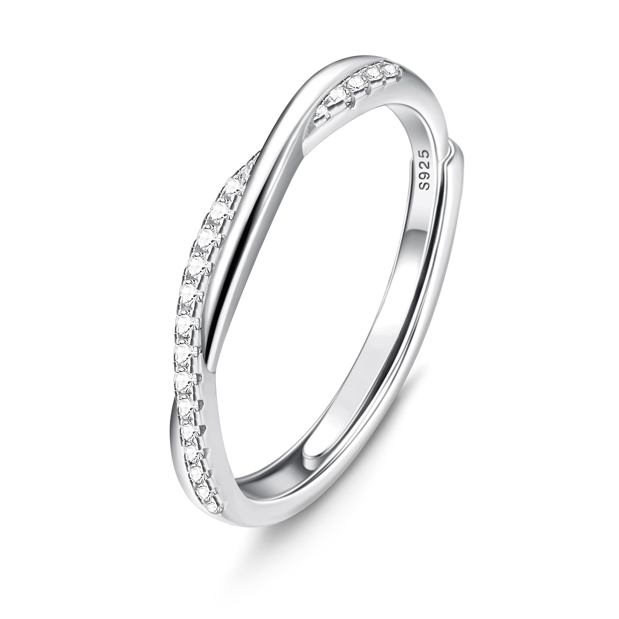 WBDWWTD KRFY 925 Sterling Silber Ring für Damen, verstellbar, Verlobung, Ewigkeitsringe, Damen, Zirkonia, Hochzeit, Versprechen, Daumenringe, Silberschmuck, Geschenke