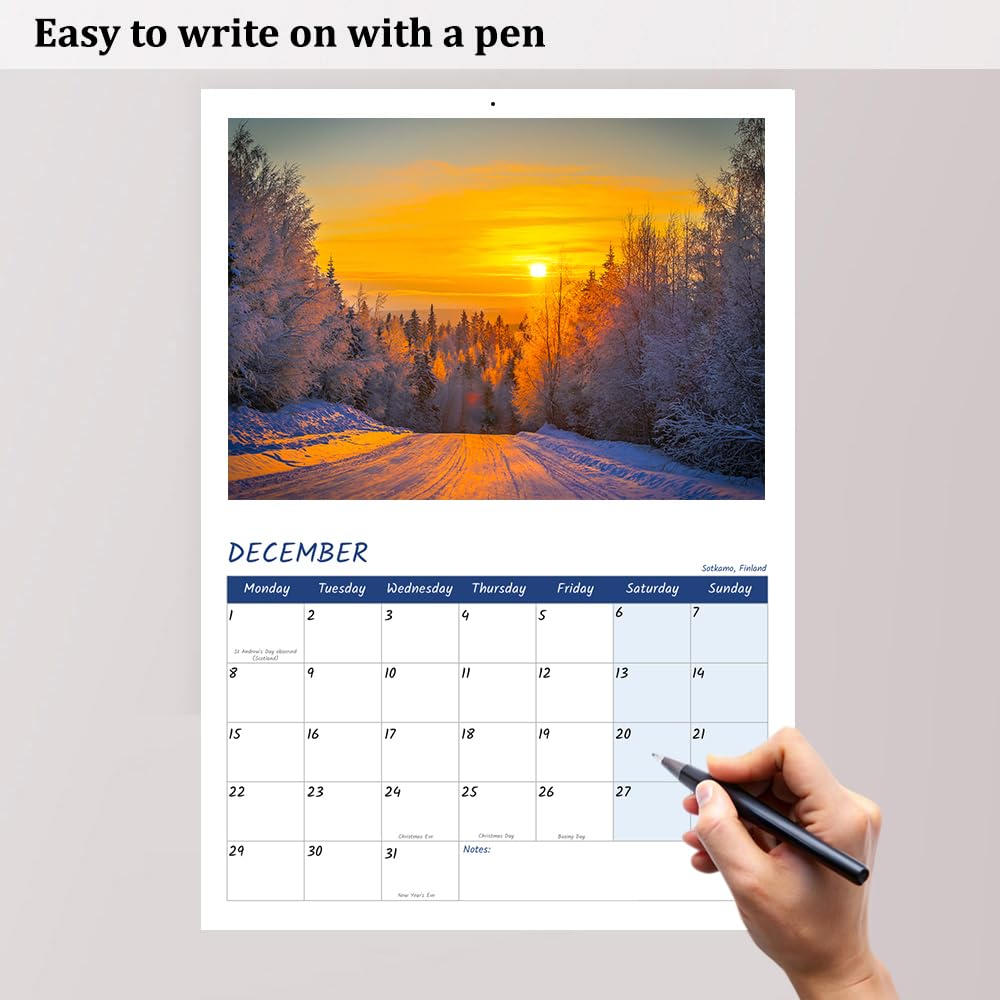 A4 Sunrise and Sunset 2026 Calendar UK 12 Month to view Wall Calendar 2026 UK A3 When Open Papa Prints - Image 4