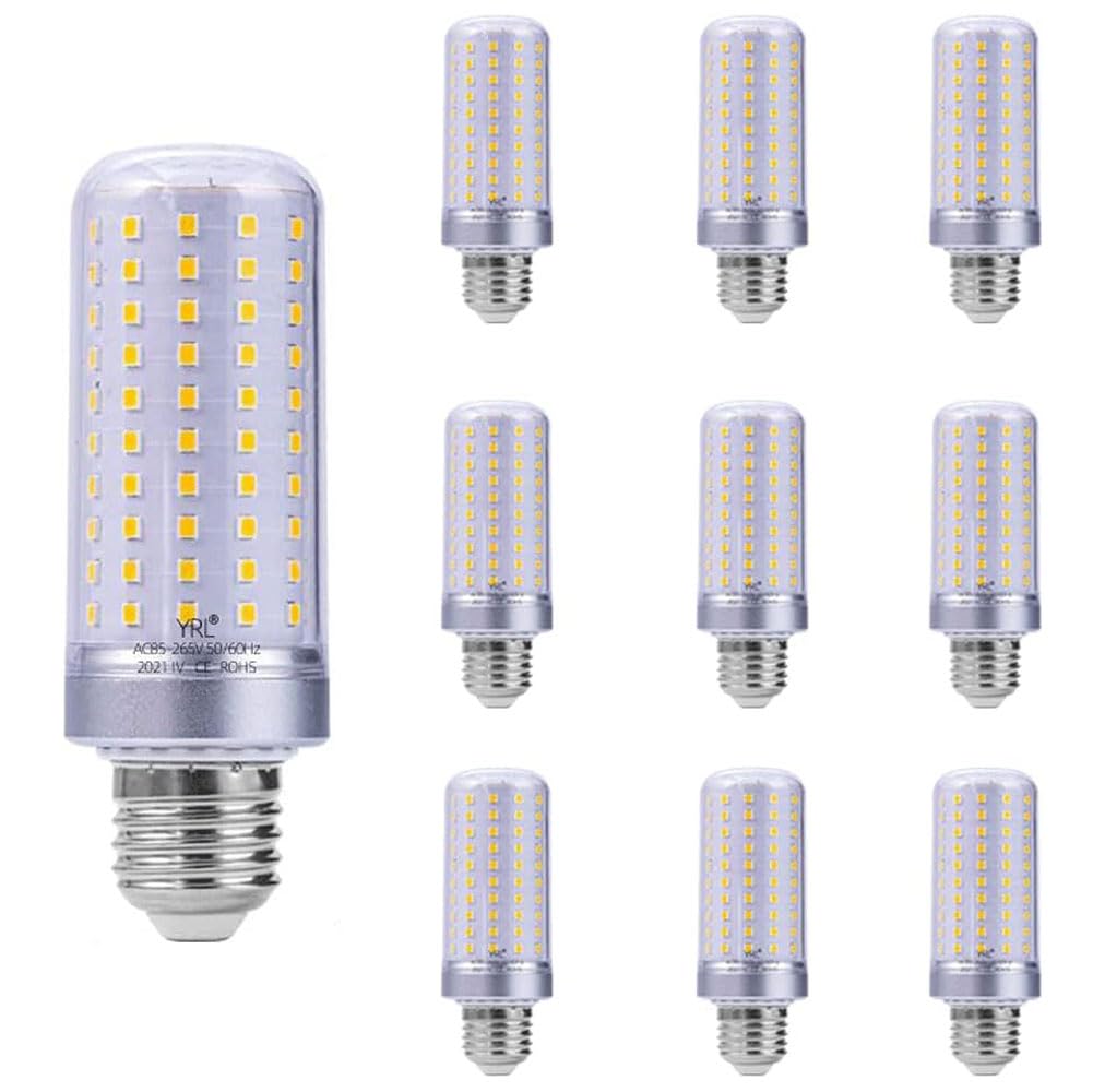 10er-Pack LED-Glühbirne, 25 W 40 W 3000 K Warmweiß 6000 K Tageslichtweiß, 2000–4000 Lumen, E27-Sockel, Nicht dimmbare LED-Glühbirne, Standardersatz (Silber)