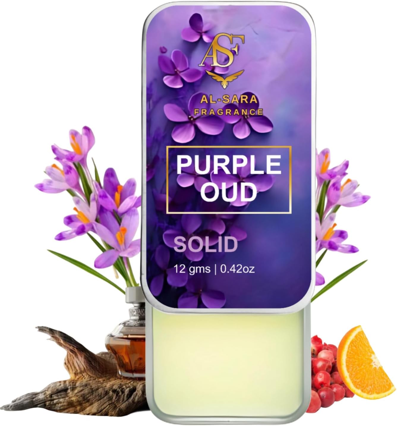 Al Sara Fragrance™ Purple Oud Solid Perfume | Alcohol-Free, Exotic Woody & Spicy Fragrance | 12g Non-Greasy Solid Perfume for Men & Women | Long-Lasting & Bold Scent