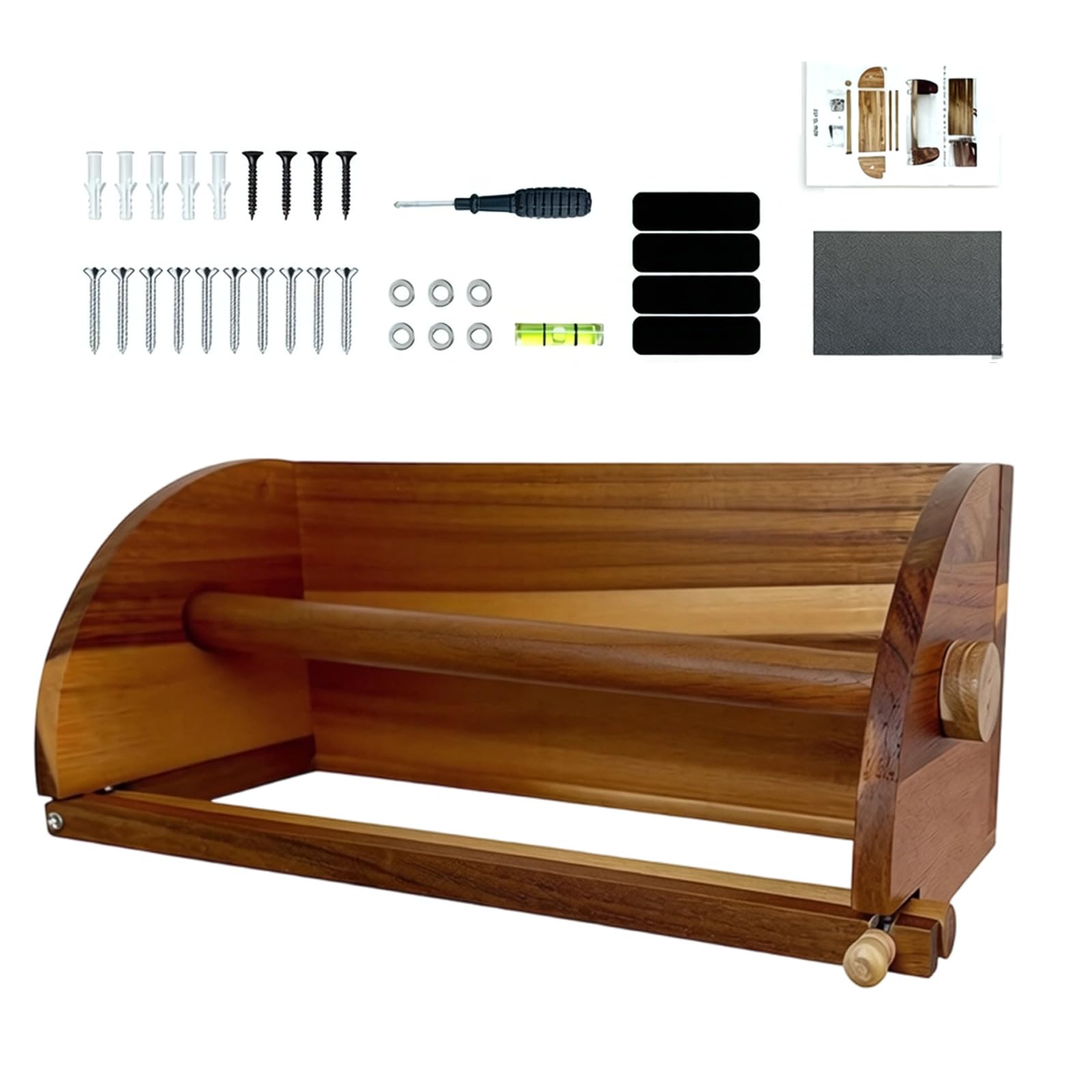 carotoe Natural Wood Kitchen Paper Towel Holder with Stable Base for Countertop Use Farmhouse Paper Towel Stand