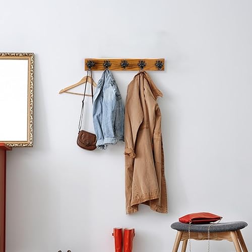 Miniatura 6 de Ganchos de almacenamiento para el hogar, ganchos para llaves, perchero montado en la pared, 5 rieles de metal estándar para llaves, abrigos,