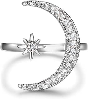 Crescent Shape Open Ring The Patron Saint Series of Jewelry Has The Moon Goddess Glory and Lucky Ring Best for Women and Girls, Adjustable Size 6-9 - coolthings.us