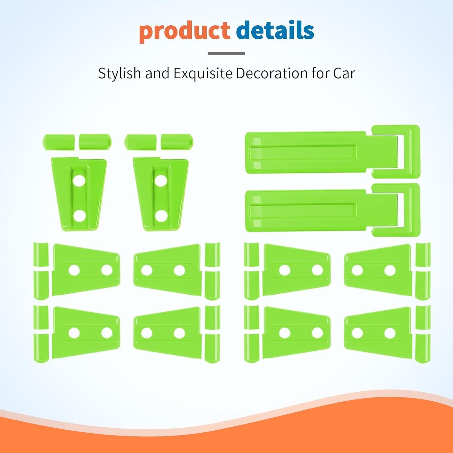 JeCar 12PCS Green Door Hinge Cover Trim Kit Fit for 2007-2018 Jeep Wrangler JK JKU 4 Door - ABS Exterior Hinge Protection Decoration Accessories