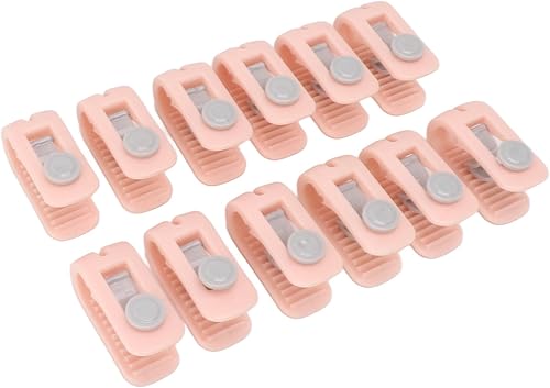Miniatura 3 de Fydun 12-Pack Bed Sheet Clip Anti Slip Needle S180 Degree Closure Universal Quilt Cover Fastener Household Green Wide Range of Uses (Pink)