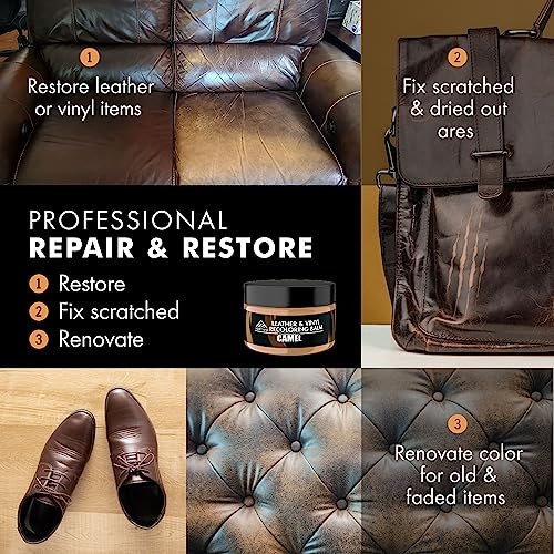 Image of FORTIVO Leather Recoloring Balm, Color Restorer, Scratch Remover, Couch Paint and Repair, Leather Balm for Couches
