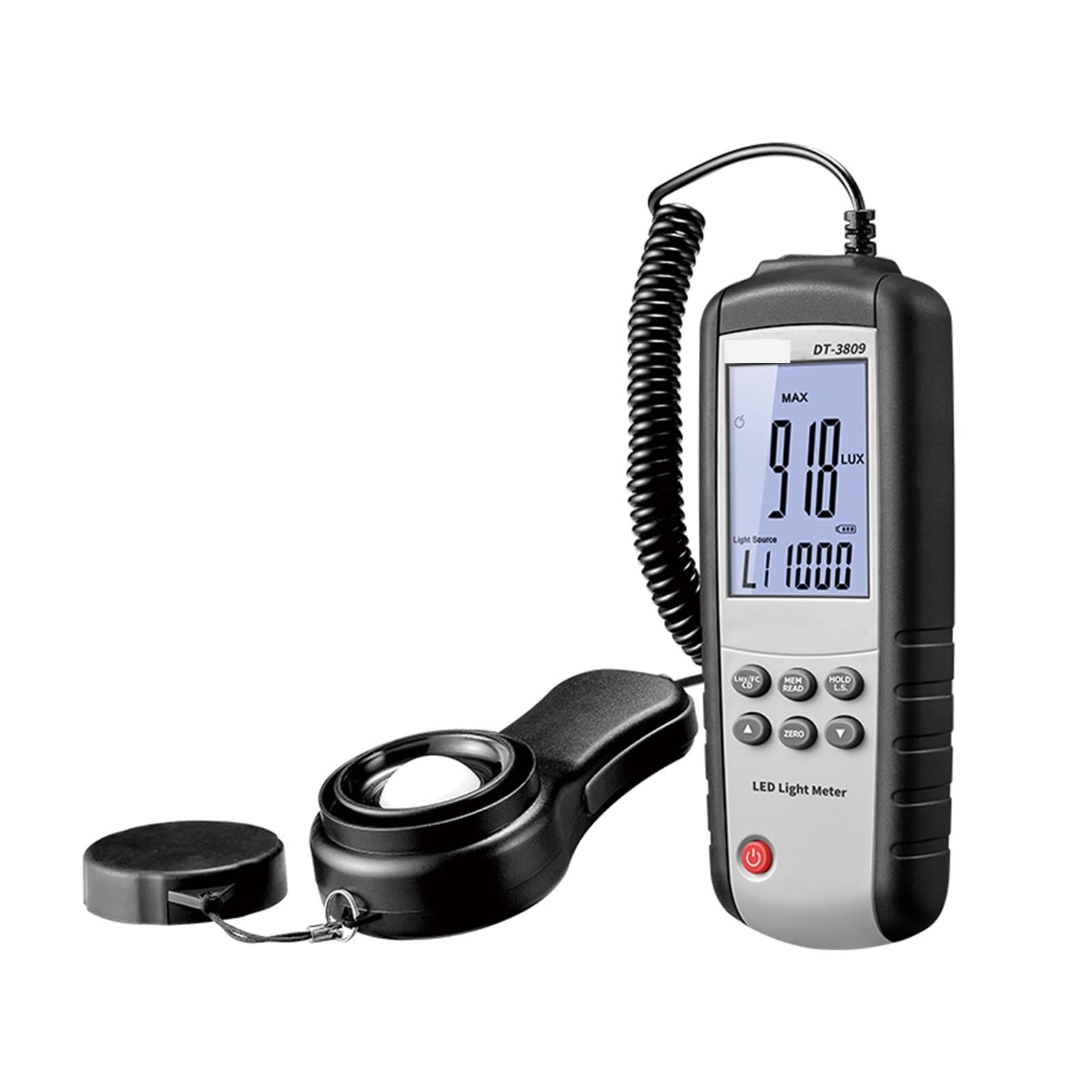 Digital Light Meter, LED Illuminance/Light Meter Up to 400,000 Lux / 40,000 Fc Lar Backlit Display, Light Meter for Plants, Home & Office LEDs