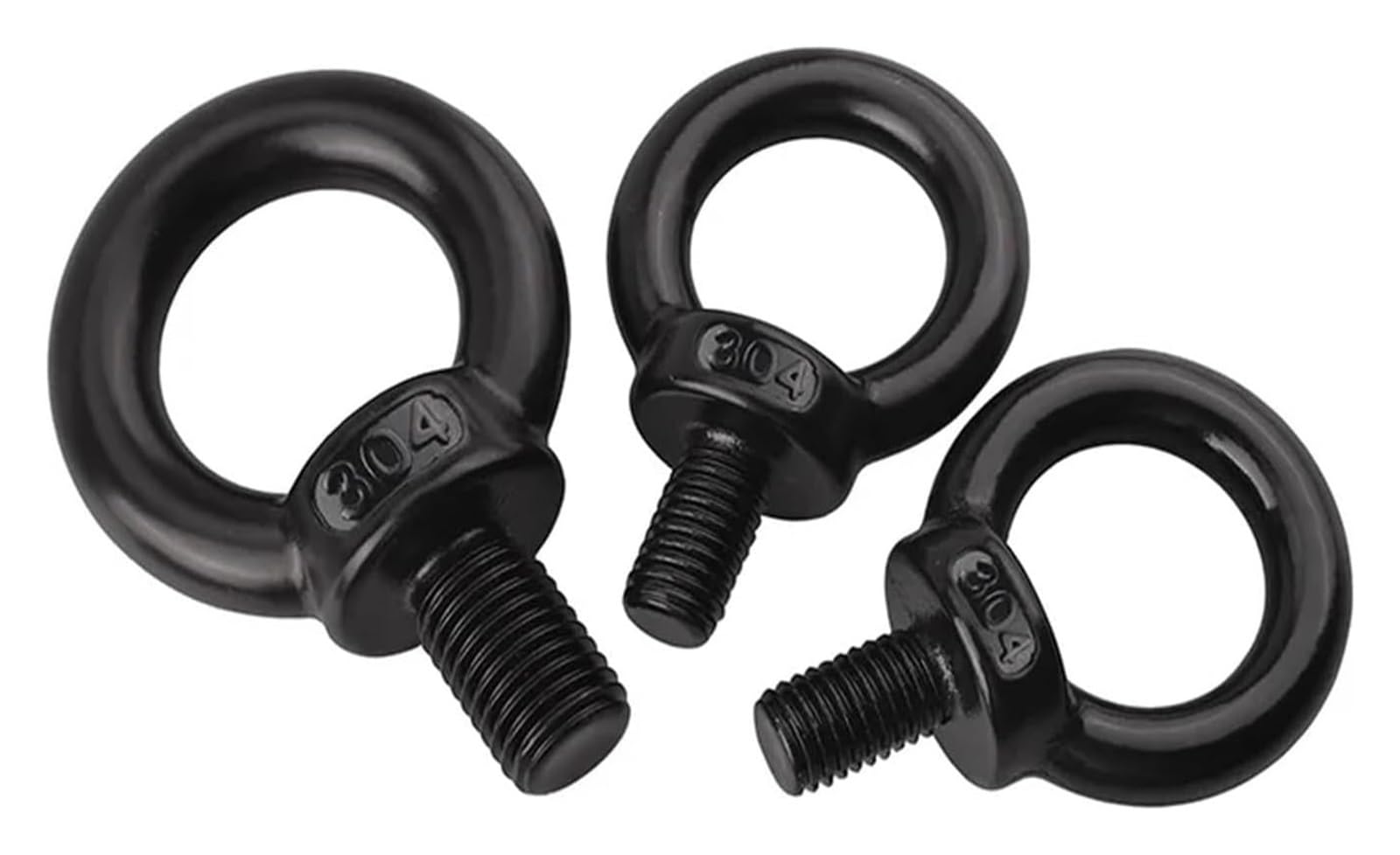 Bulloni ad occhiello in acciaio inossidabile, M3 M4 M5 M6 M8 M10 M12 M14 M16 M18 M20 M24 Anello in acciaio inossidabile nero 304 Golfare di sollevamento Viti ad occhiello di sollevamento marino Anello