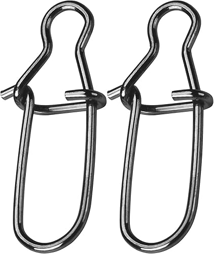 Miniatura 8 de AMYSPORTS Clip de presión de pesca de alta resistencia, doble bloqueo giratorio de acero inoxidable de cambio rápido, broches de pesca de níquel