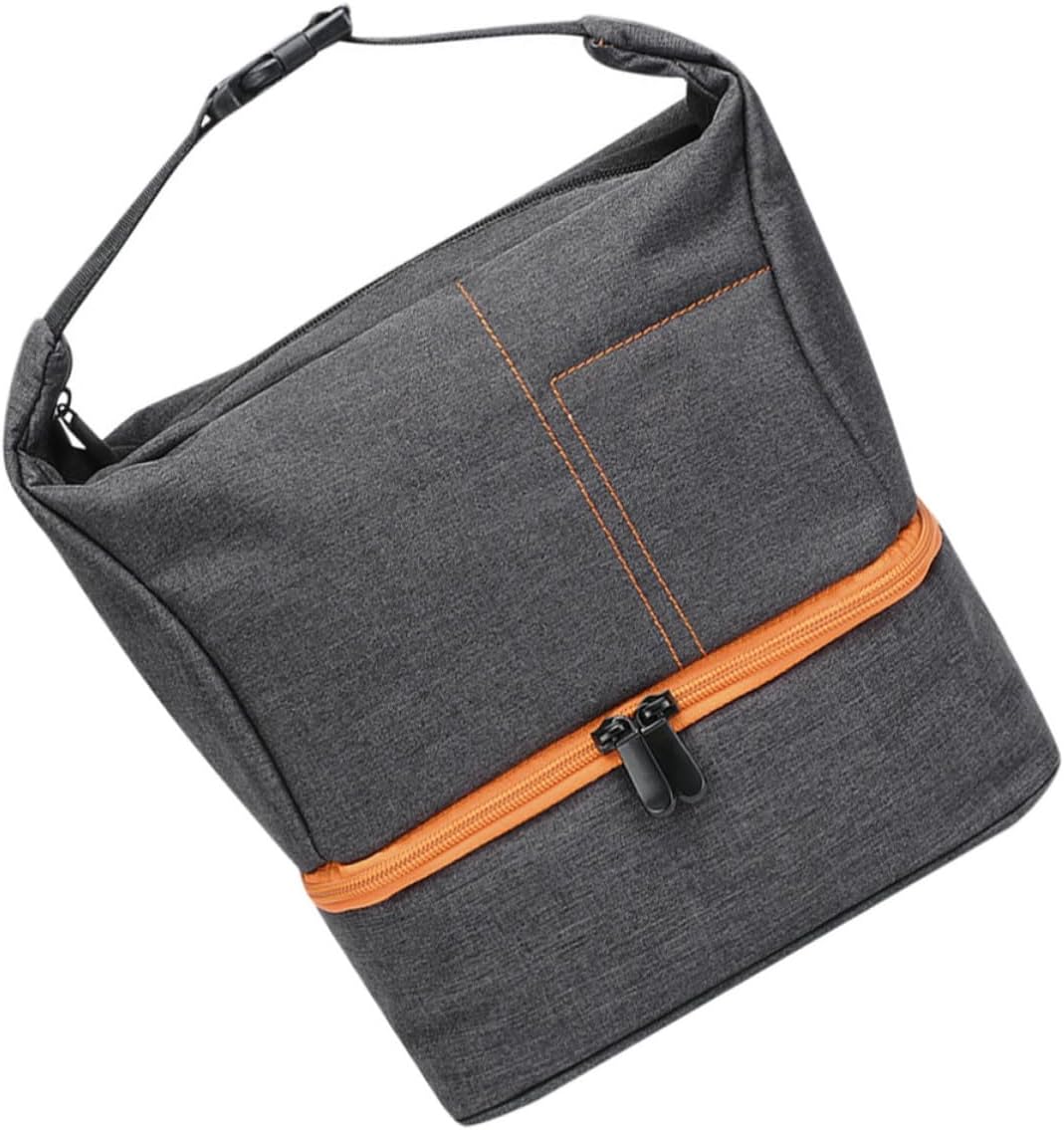 Healifty Orange Oxford Cloth Camera Storage Bag with Compartments for Lens