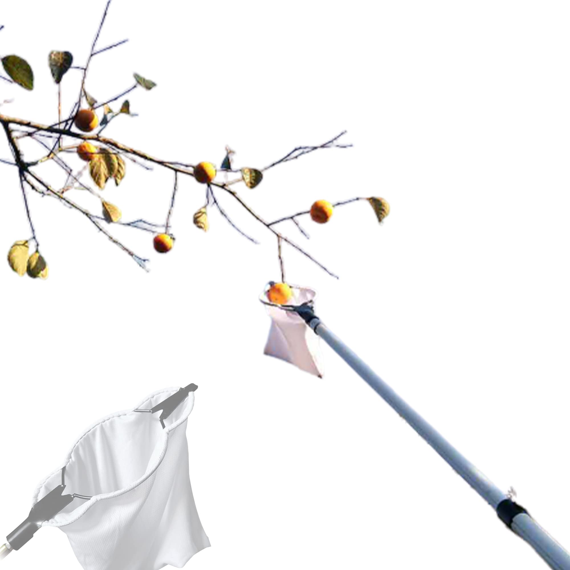 73HA73 Lightweight Fruit Picker Practical Durable Portable Pear Peach With Bag Collector Harvest Farm Garden Tool Catcher Orchard Steel