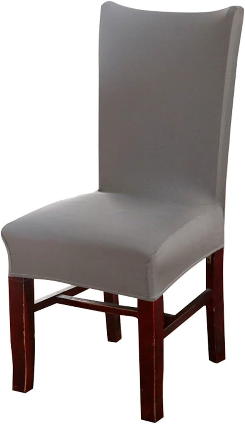 Knit Spandex Fabric Stretch Dining Room Chair Slipcovers Set of 4 Gray