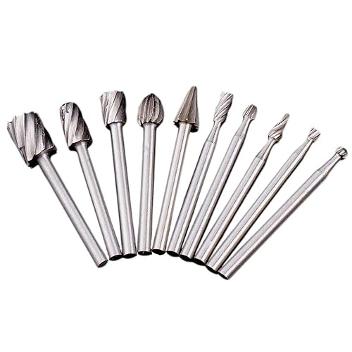 Juego de brocas rotativas de carburo de tungsteno HSS de doble corte, herramienta rotativa, fresa de madera con vástago de 1/8 pulgadas para