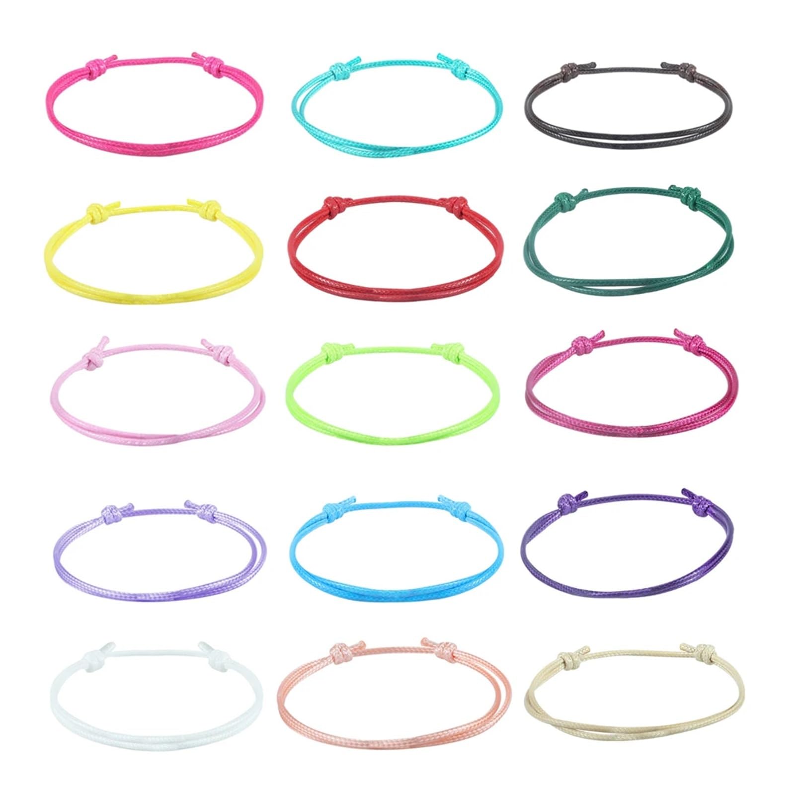 Pulsera Trenzada 100 pulseras de cordón trenzado ajustables poliéster encerado medio acabado for mujeres y hombres