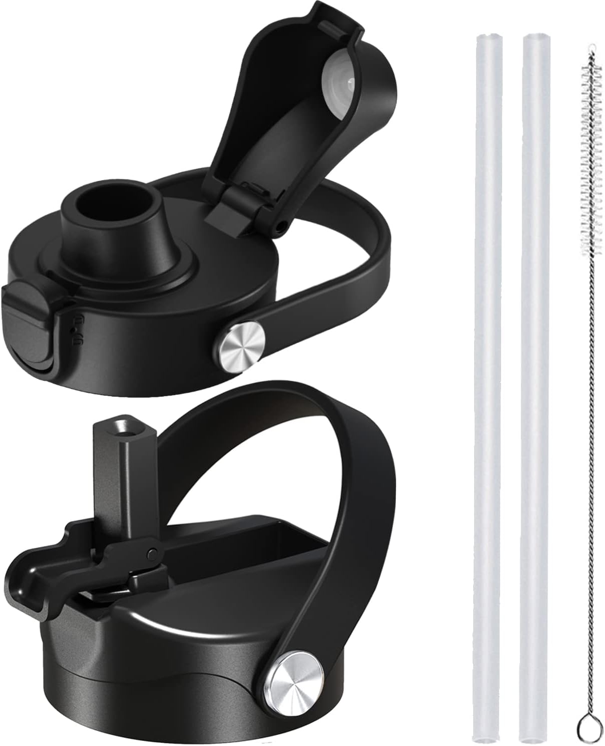 POYAKU Straw Lid and Spot Lid for Wide Mouth Sports Water Bottle12 18 20 32 40 64oz,Replacement Lid Compatible with Hydroflask Wide Mouth Top Accessories