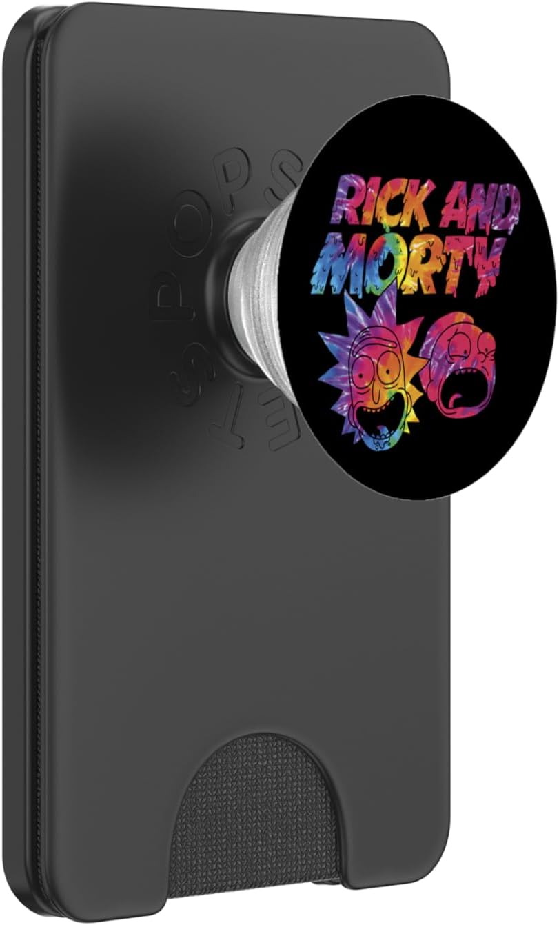 Rick And Morty Tie Dye Drip Graphic Hoodie PopSockets PopGrip: Swappable Grip for Phones & Tablets PopSockets PopWallet for MagSafe