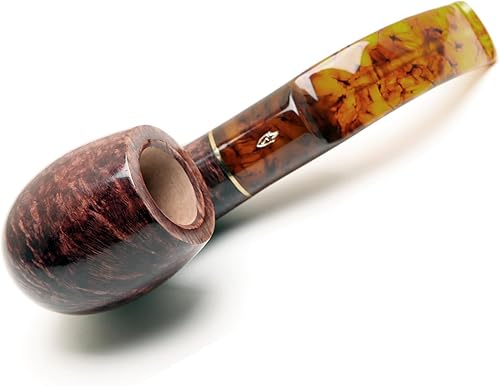 Miniatura 6 de Savinelli Tortuga 614 - Tubo de madera de brezo italiano hecho a mano, diseño inspirado en concha de tortuga, moldeado Oom Paul, 0.236 in, acabado