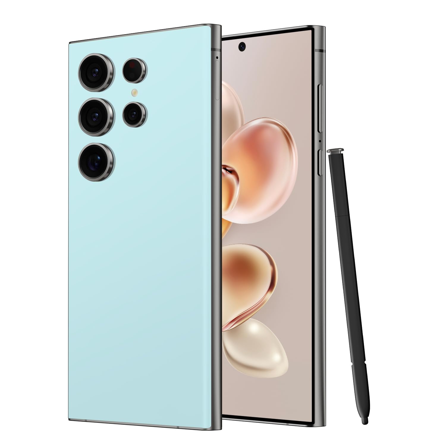 I24 Ultra Unlocked Smartphone,6GB+256GB Built in Pen with128GB Memory Card Cell Phone Android 13, 6.8" HD Screen Unlocked Cell Phone, 6800mAh, 48MP+108MP Dual Camera/Fingerprint Lock (Cyan)