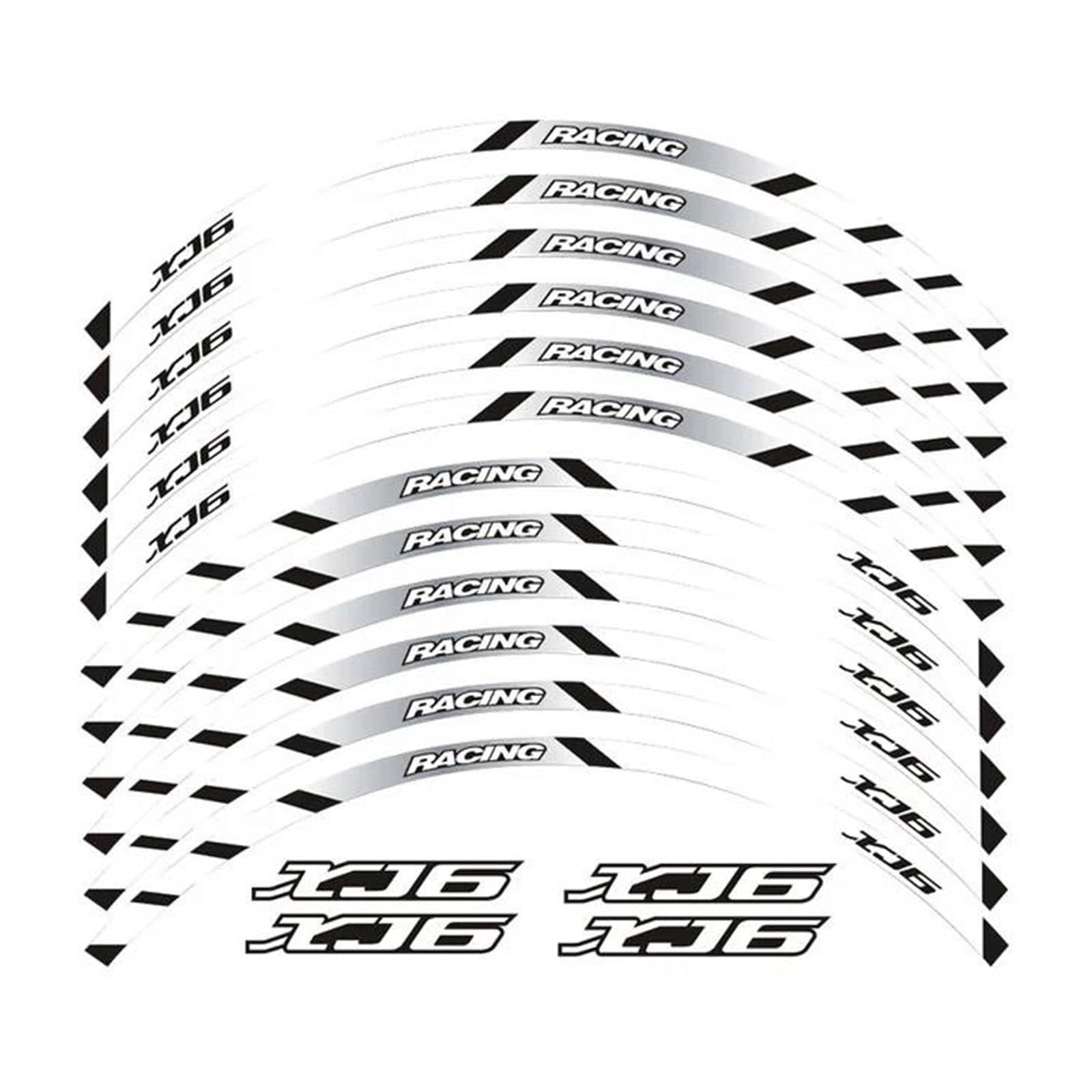 for XJ6 Motorcycle Decal Outer Wheel Rim Stickers Tire Film Border Reflective Decals Tire Decoration Sticker(White)
