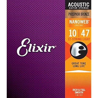 Cordes Elixir® en Phosphore Bronze pour guitare acoustique 12 cordes avec revêtement NANOWEB®, Light (.010-.047) - Les Beatles, Paul McCartney, John Lennon, RIngo Starr, George Harrison
