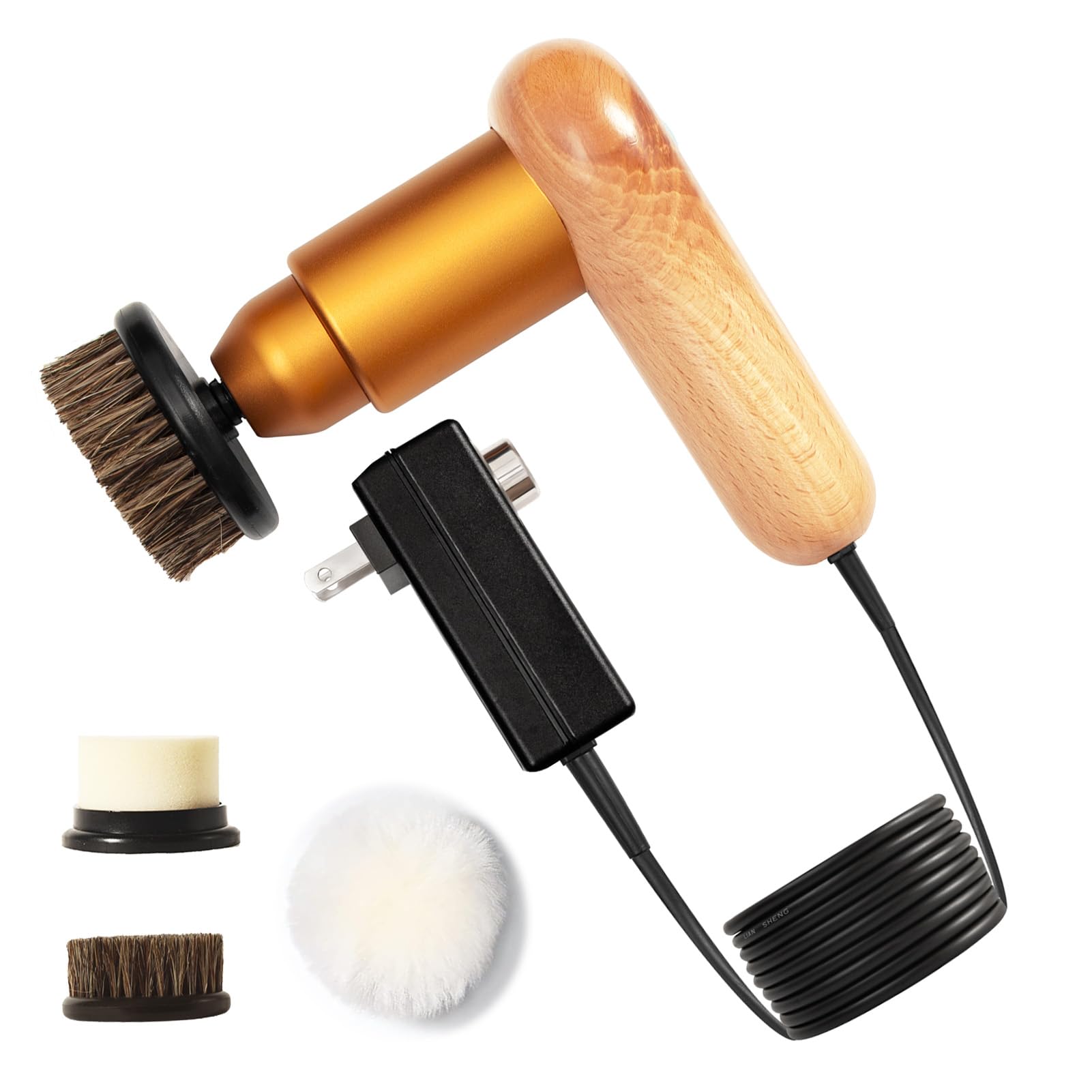 75W Power Electric Shoe Polisher, Adjustable 6 Speed Electric Polisher, Perfect for Leather Shoes and Sneakers, 3 Brush Heads,Time-Saving Solution for Shoe Cleaning (1) (Large)