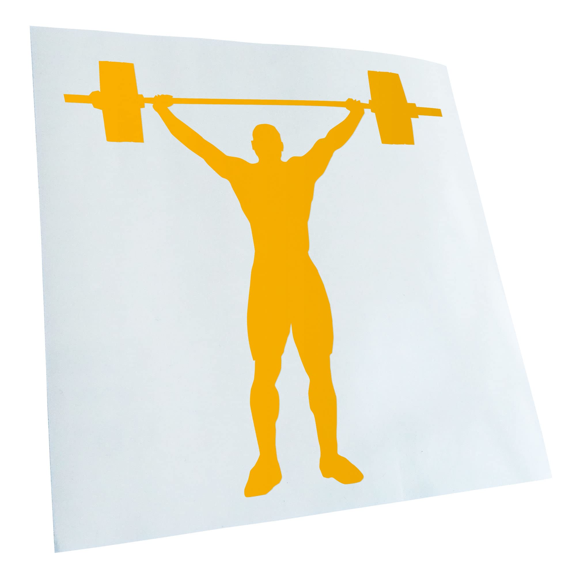 Kiwistar - Car Sticker - Yellow - 40 x 40 cm Weightlifting - Rear Window Car Sticker Weatherproof for Car Truck Moped Truck - Sticker Exterior Self-Adhesive Tuning Accessories for Window Vehicle