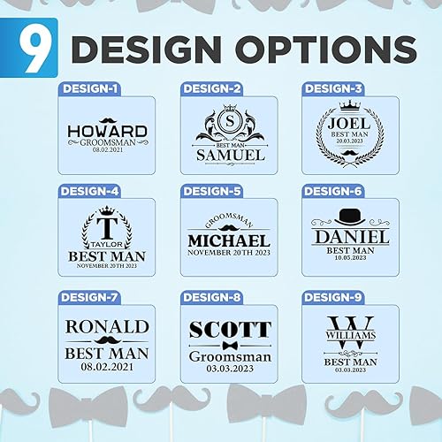 Miniatura 3 de Vasos de cerveza grabados personalizados para novios y padrinos de boda, 16 onzas (individual)