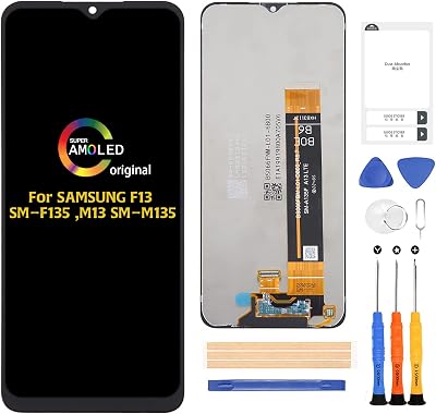 A-MIND for Samsung Galaxy F13 Screen Replacement SM-E135F SM-E135F/DS LCD Display Touch Screen Digitizer Full Assembly Repair Kits,with Tools
