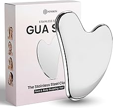 Premium Stainless Steel Gua Sha Tool for Face and Body – 100% 304 Metal Facial Massager for Lymphatic Drainage, Anti-Aging, Puffiness, Wrinkles, Tighten Skin – Heart Shape GuaSha Scraper