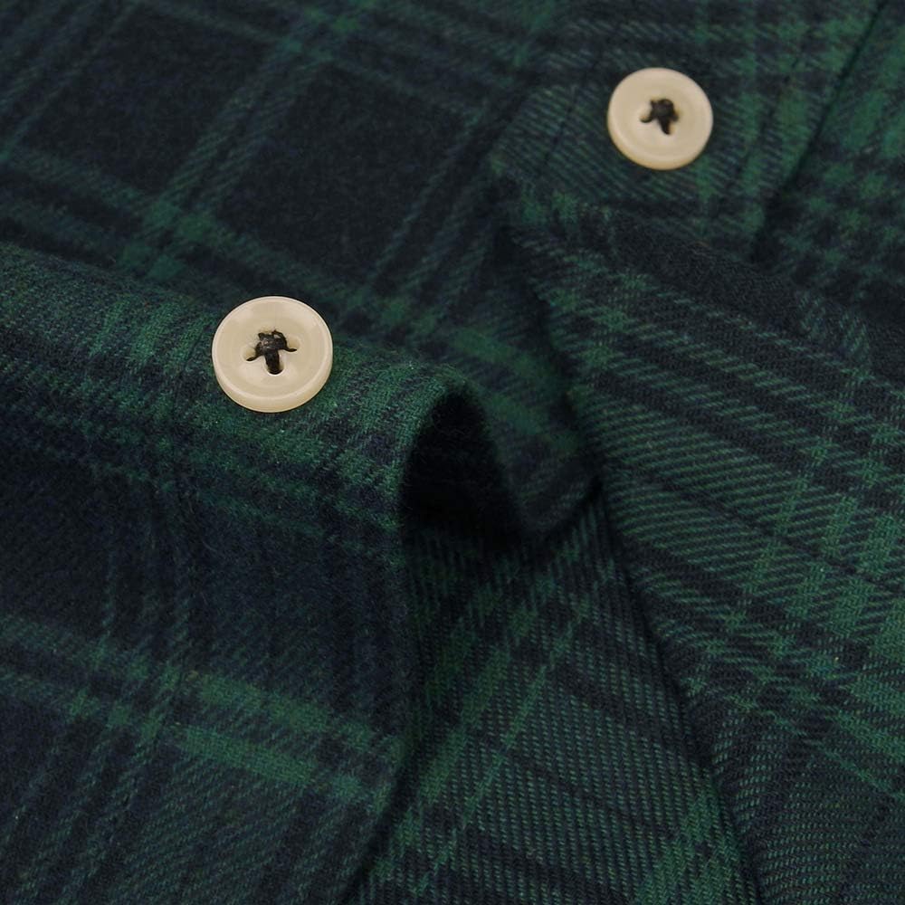 Alimens & Gentle Men's Button Down Regular Fit Long Sleeve Plaid Flannel Casual Shirts - Image 4