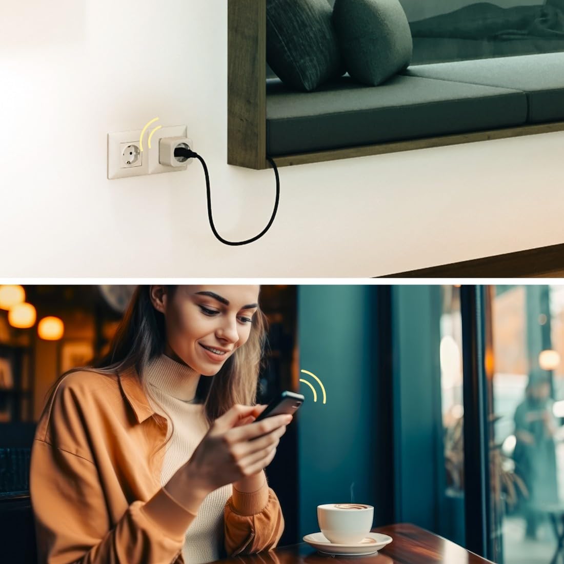 Hama Gniazdko Wi-Fi, 3-pak (z Matter Smart Home, uniwersalne, sterowane Wi-Fi gniazdko z aplikacją i sterowaniem głosowym, jako programator czasowy, 3680 W)