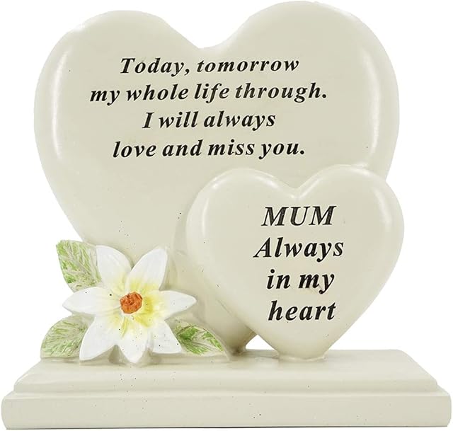 Special Mum Graveside Memorial Double Heart Grave Plaque Ornament Decoration