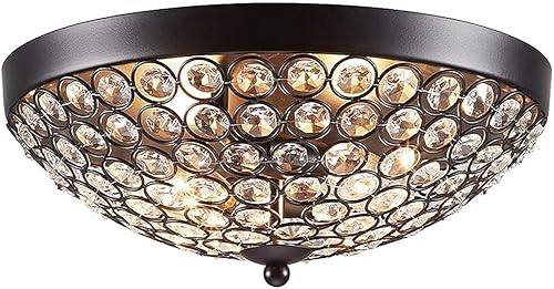 COTULIN Moderna y elegante lámpara de techo de cristal negro  Lámpara de techo de 2 luces para dormitorio, sala de estar, pasillo y cocina