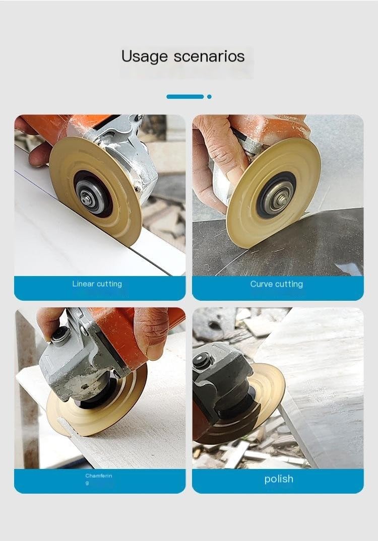 3pc 100mm Diamond Saw Blades - Multi-Hole For Chamfering/Cutting Stone, Tile, Marble, Ceramic - View #14