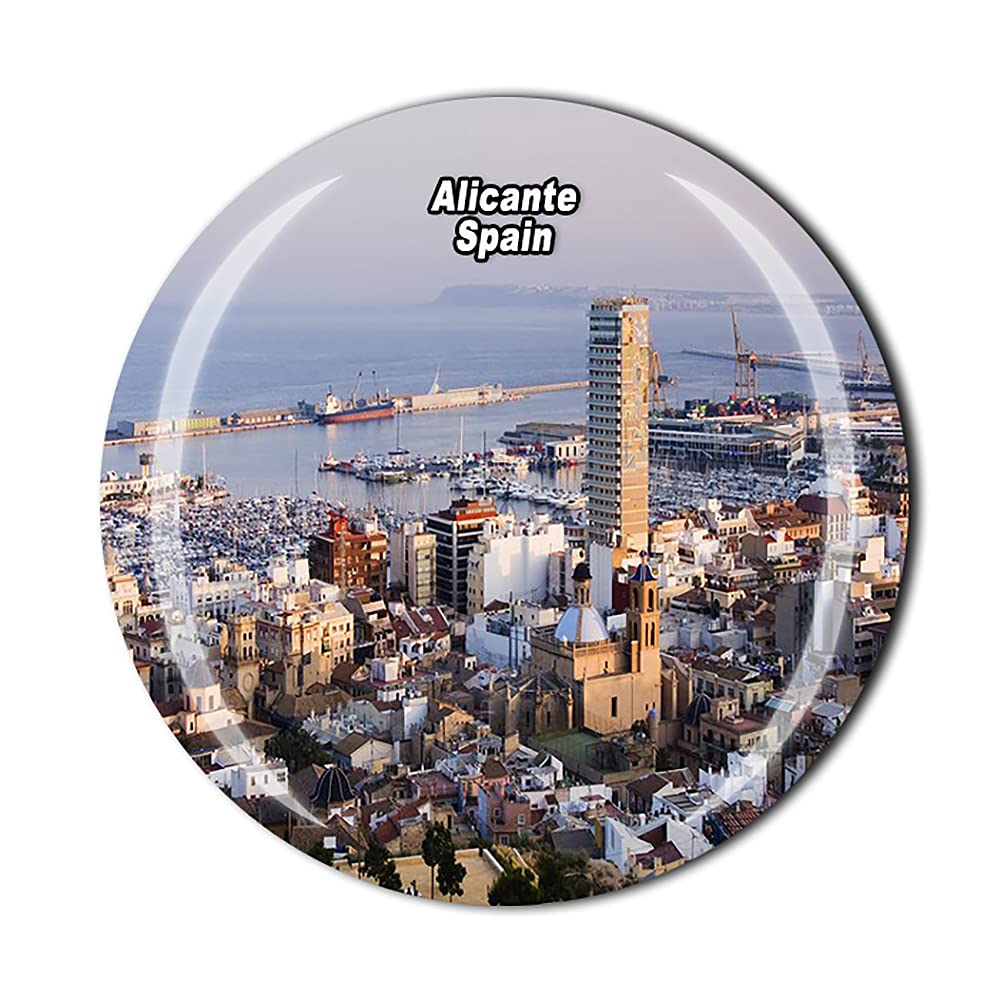 Alicante - Magnete per frigorifero in Spagna, souvenir da viaggio, decorazione per frigorifero 3D, collezione artigianale