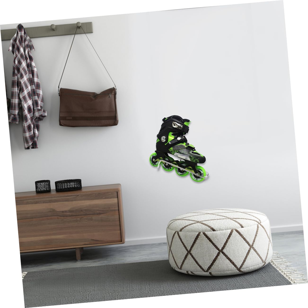 LIOOBO Skate Rack Ice Mounted Inline Skates Stand Material Hang Skating er Wall Support Display Silver