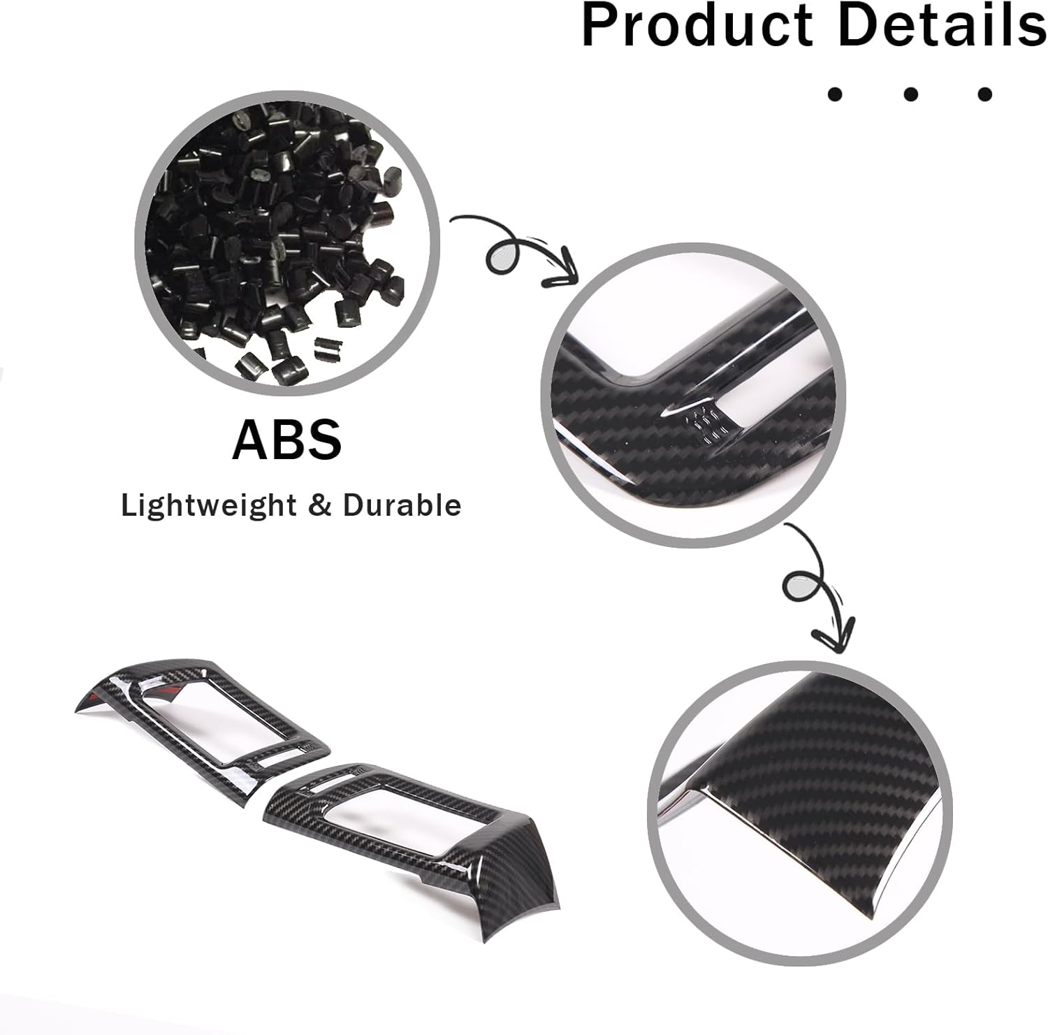 2PCS Side Air Vent Frame Trim for Honda Pilot 2016-2022/ Ridgeline 2017-2024/ Passport 2019-2024, ABS Center Console Side Air Conditioning Outlet Cover Accessories (Carbon Fiber Pattern)