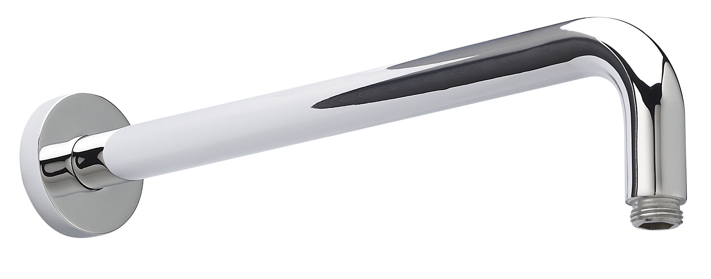 Nuie ARM01 ǀ Modern Bathroom Round Fixed Wall Mount Shower Arm, 395mm, Chrome, 345mm