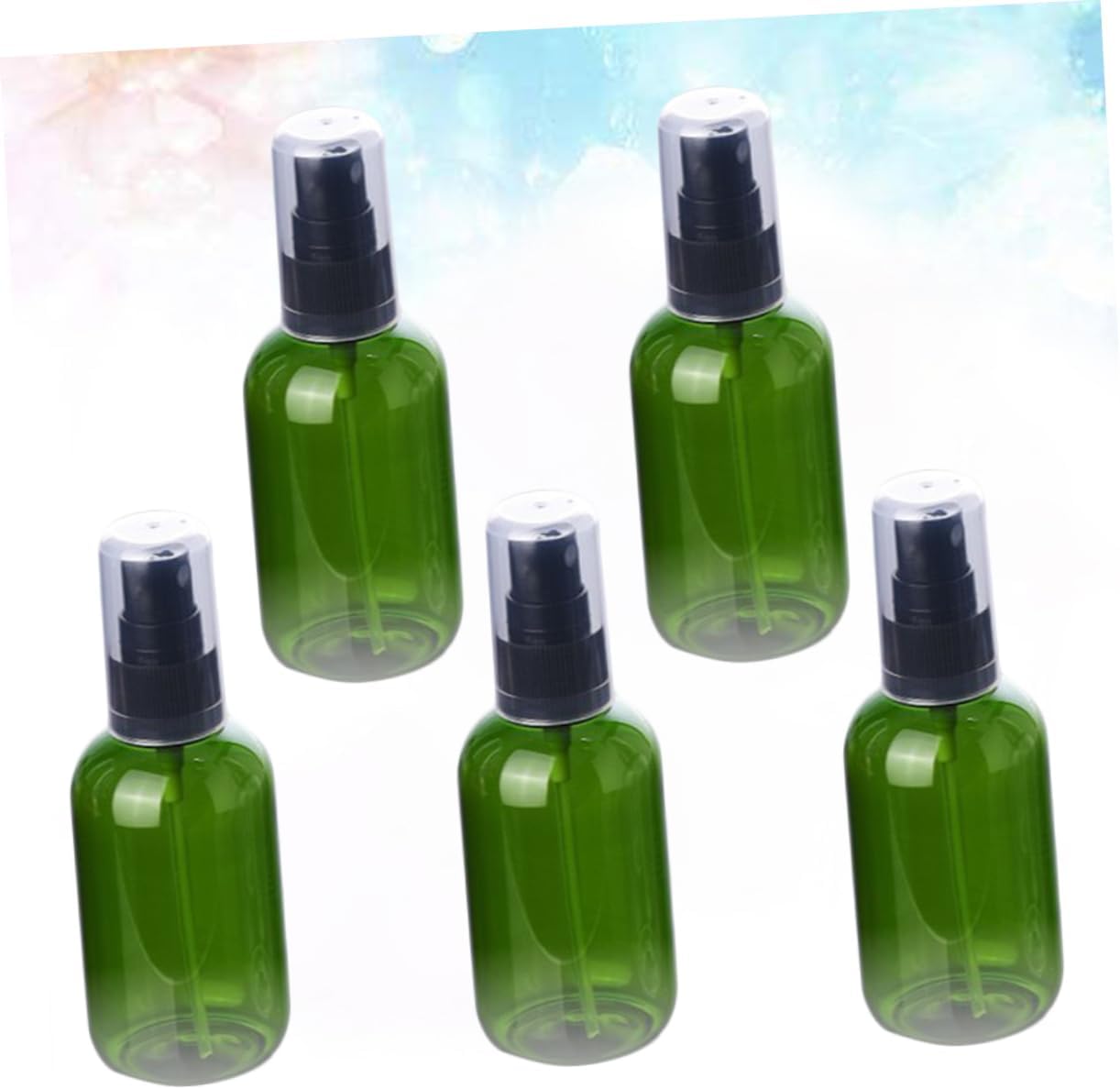 Refillable Spray Bottles 80ml PET Portable Leakproof Green 5 Pack image 3