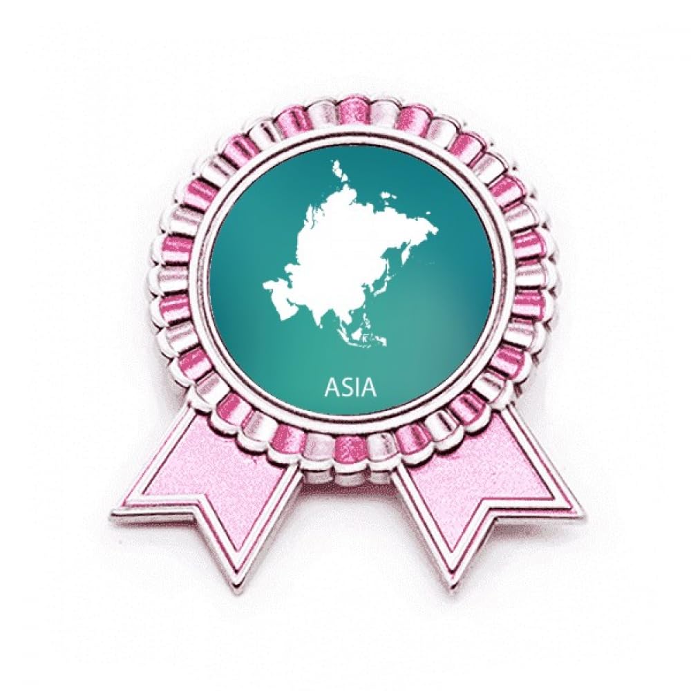 Broche carte de l'Asie rose métal M bijou géographie pour customiser un vêtement