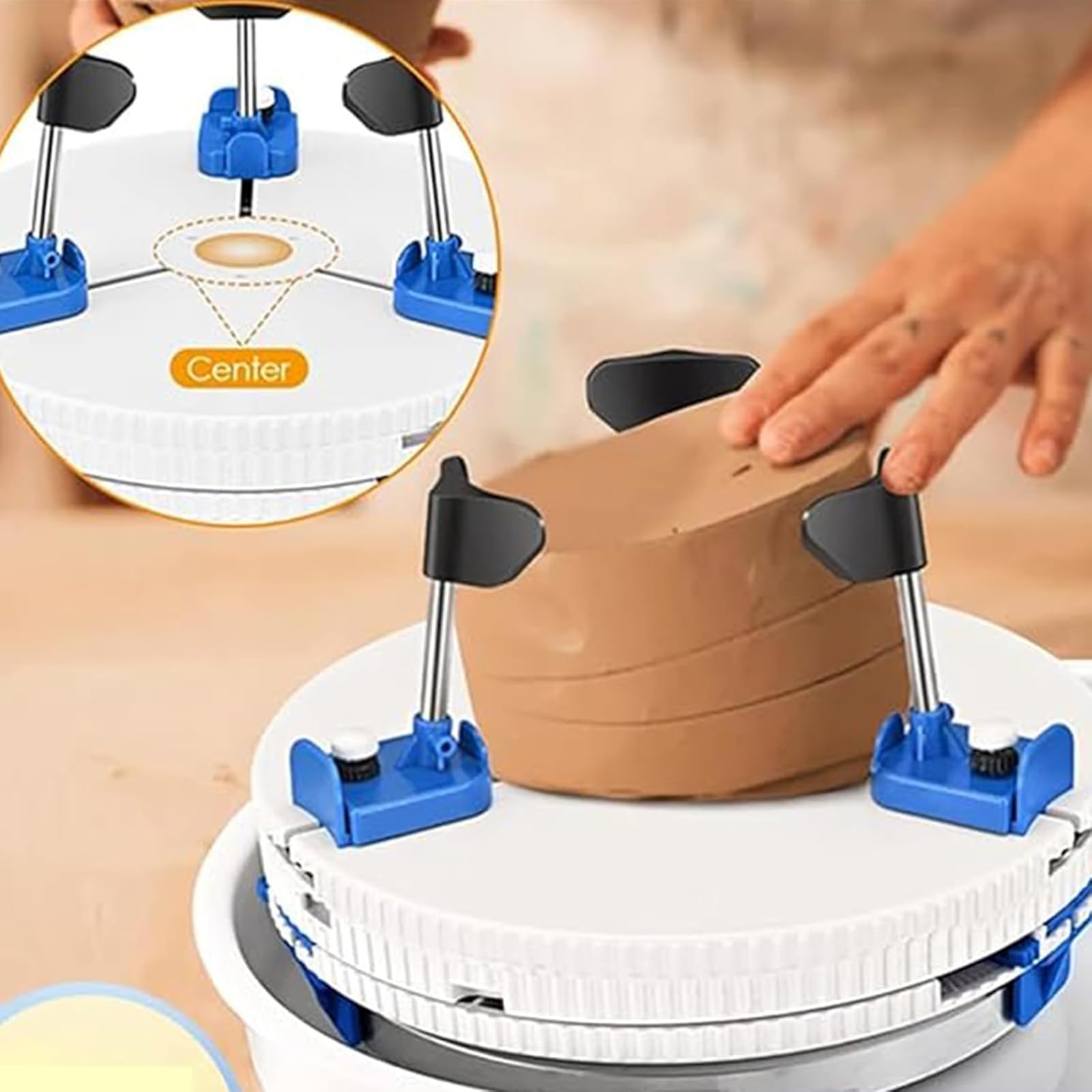 Herramienta De Reparación De Arte De Cerámica, Abrazadera Para Plato Giratorio De Máquina De Alfarería, Adecuada Para Plato Giratorio De 25 Cm a 28 Cm Y Accesorio Estable, Material Resistente