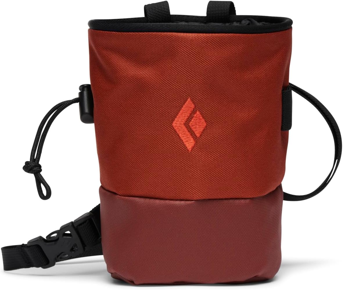 BLACK DIAMOND Mojo Zip Bolsa de tiza para escalada en roca, cinturón ajustable, bolsillo con cremallera