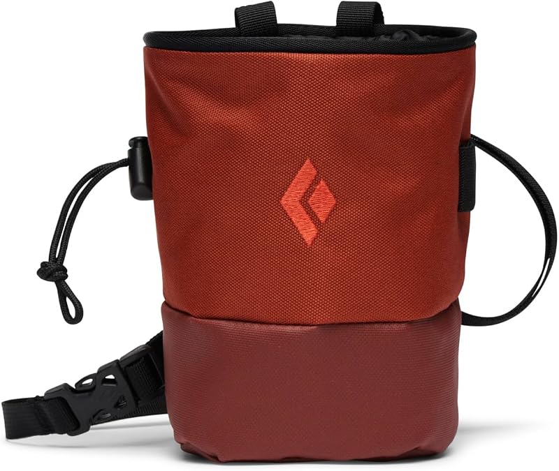 BLACK DIAMOND Mojo Zip Bolsa de tiza para escalada en roca, cinturón ajustable, bolsillo con cremallera