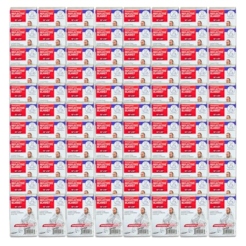 Image of [200 Pack] Thermal Reflective Emergency Blanket 52 inchx84 inch | Emergency Mylar Blankets | Survival Blanket for Survival Supplies | Camping, Hiking, or Emergencies