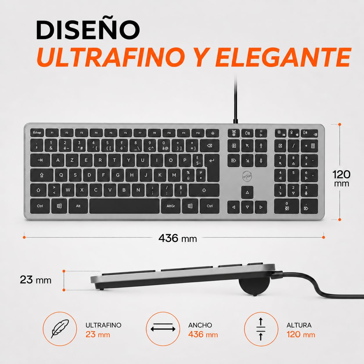 MOBILITY LAB Clavier filaire Slim finition metal - Space Grey