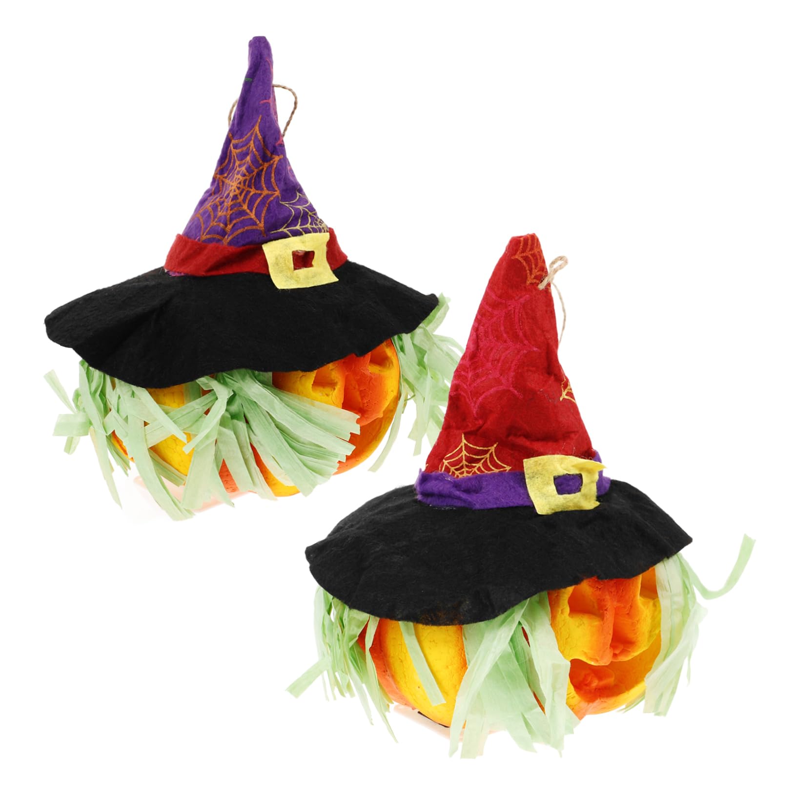 SOLUSTRE 2pcs Halloween Pumpkin Lights Decorative Lanterns for Use Fun and Creative Halloween Unique Design Battery Operated Pumpkin Decorations