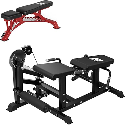 Miniatura 8 de RITFIT Combo de máquina de extensión y rizo de piernas y banco de pesas ajustable Rojo,Negro,https://www.amazon.com/dp/undefined