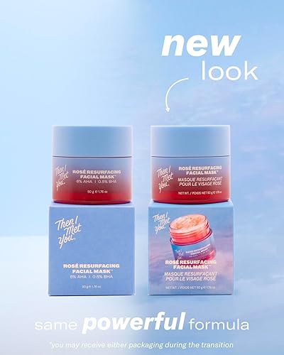 Miniatura 2 de Then I Met You Rosé - Mascarilla facial rejuvenecedora, tratamiento facial nutritivo e iluminador con AHA, BHA y resveratrol, cuidado de la piel